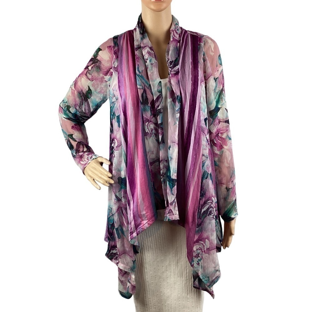 Soft Surroundings Rites Of Spring Topper Size XS Violet Flora